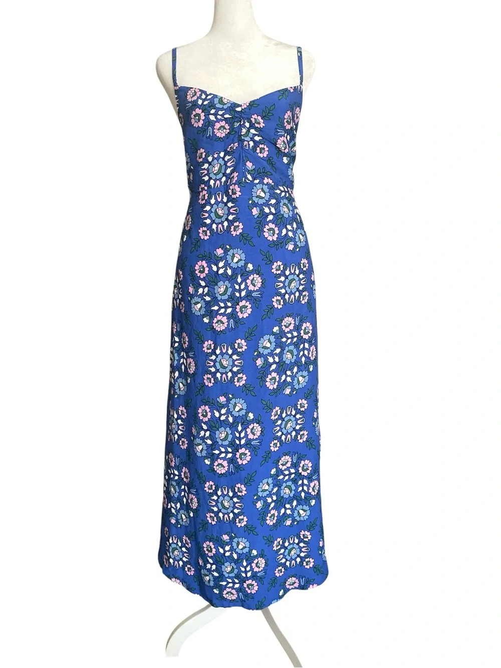 Boden Floral Print Midi Dress in Bluebell Wildflower Prairie Sundress Size 8R - Picture 2 of 12